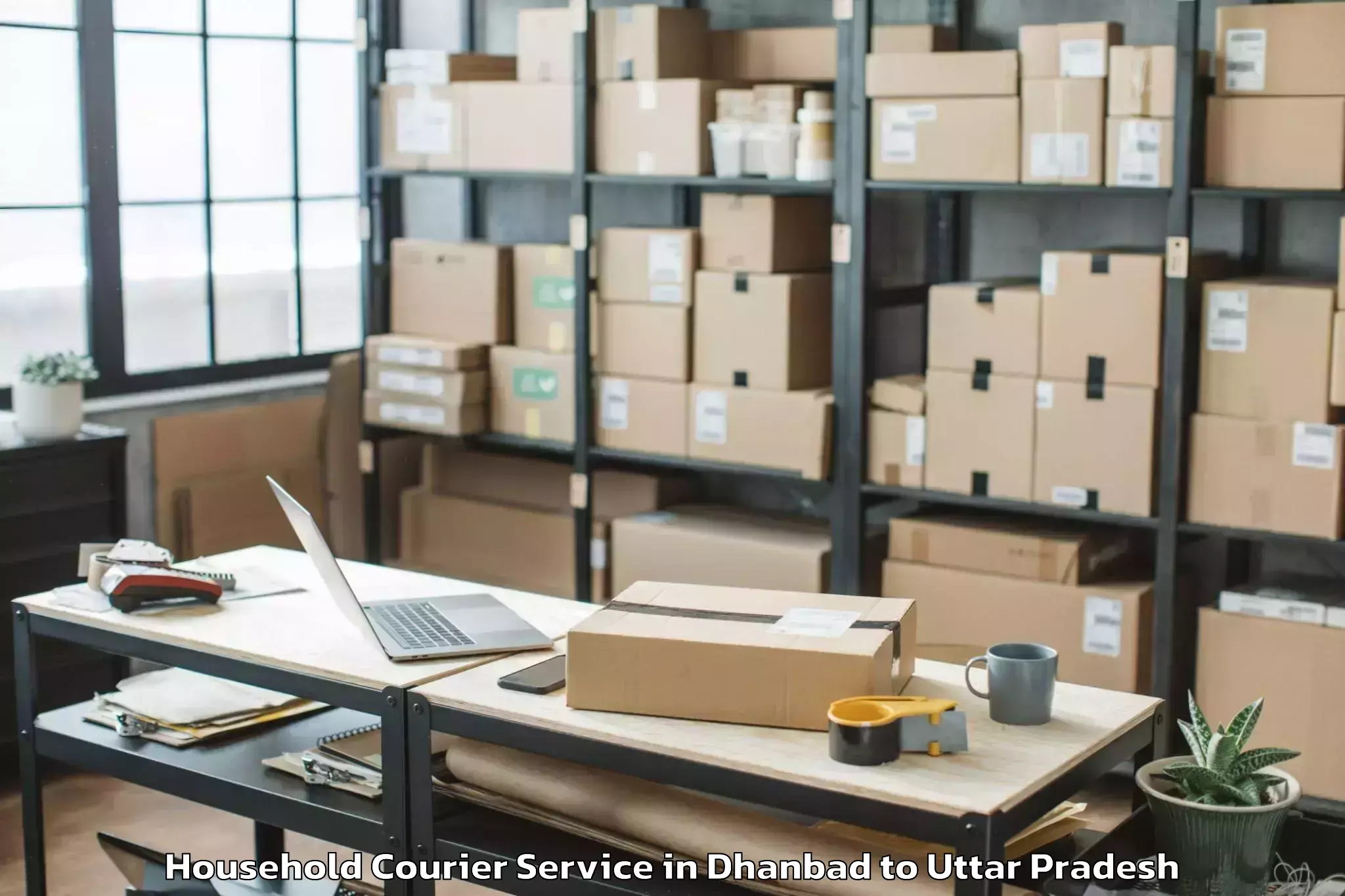 Affordable Dhanbad to Sahaswan Household Courier